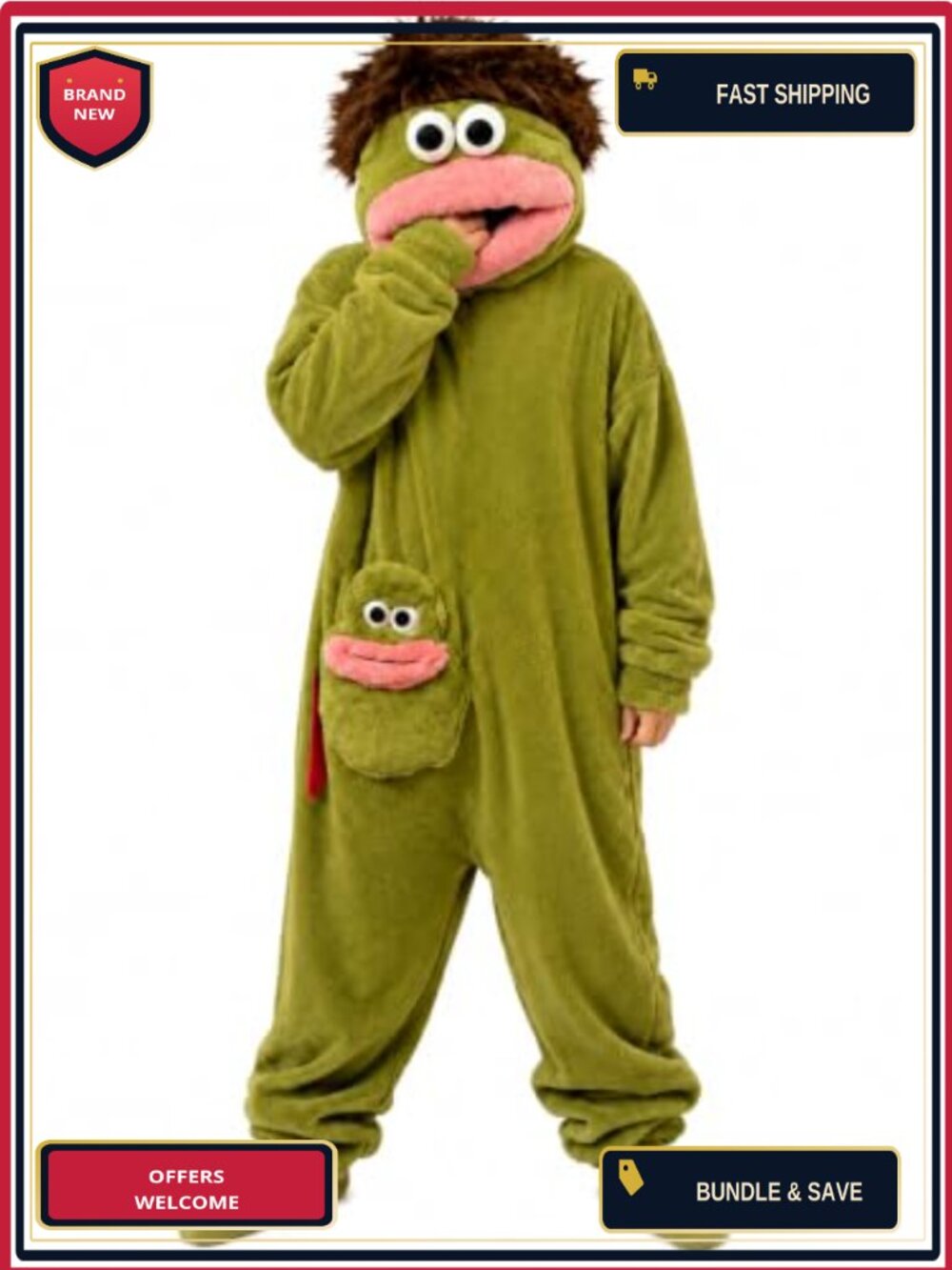 Big Mouth Monster Adult Onesie Hooded Kigurumi Halloween Costume Pajama
